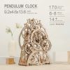 Robotime ROKR DIY 3D Wooden Puzzle Mechanical Gear Drive Pendulum Clock Assembly Model Building Kit Toys for Children LK501