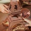Rolife Night of The Eiffel Tower Large Wooden Puzzle with 4 light shows for Gift